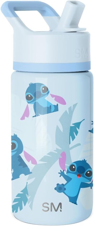 Simple Modern Kids Water Bottle Review Disney Tropical Stitch Insulated Straw Cup