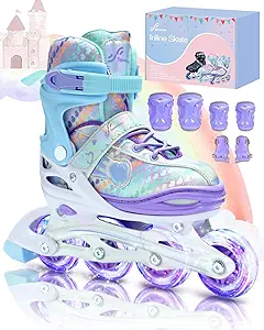 Sportneer Kids Inline Skates Review Best Adjustable Roller Skates with LED Wheels