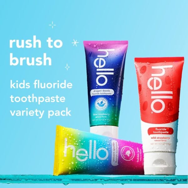 Kids Fluoride Toothpaste Review Hello Brand Variety Pack Tastes Natural and Safe