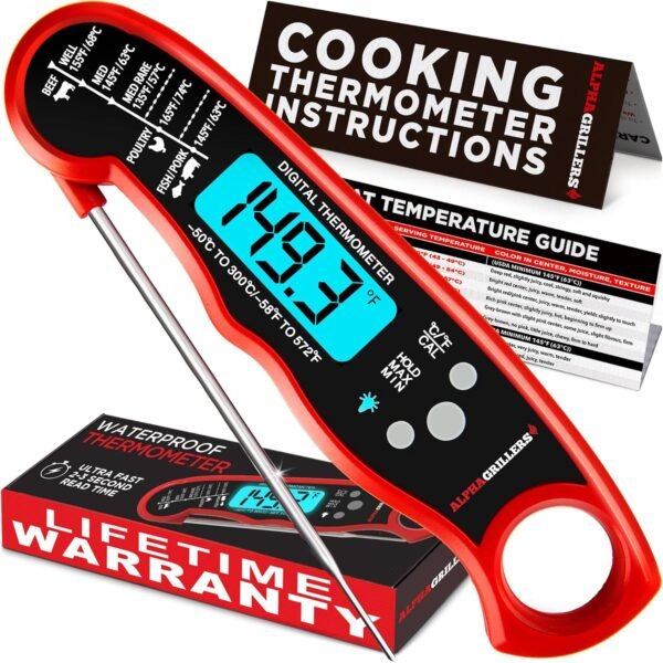 Instant Read Meat Thermometer Review for Alpha Grillers Best Digital Cooking Gadget