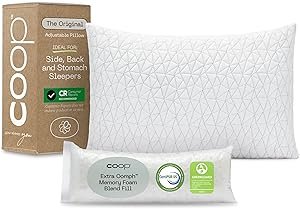 Coop Home Goods Original Adjustable Pillow Queen Size Review Best Memory Foam Comfort