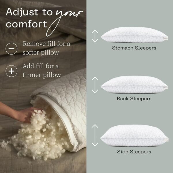 81kAuO1JxML._AC_SL1500_ Coop Home Goods Original Adjustable Pillow Queen Size Review Best Memory Foam Comfort