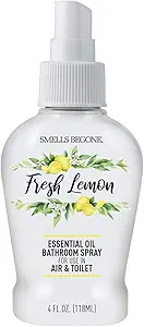 Smells Begone Essential Oil Air Freshener Spray Review for Fresh Lemon Bathroom Odor Elimination