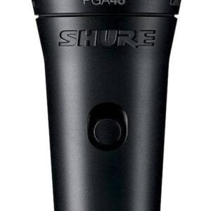 Shure PGA48 Dynamic Microphone - Handheld Mic for Vocals with Cardioid Pick-up Pattern, Discrete On/Off Switch, 3-pin XLR Connector, 15' XLR-to-XLR Cable, Stand Adapter and Zipper Pouch (PGA48-XLR)