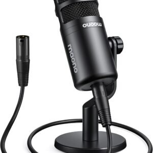 MAONO XLR Podcast Microphone, Cardioid Studio Dynamic Mic for Vocal Recording, Streaming, Voice-Over, Voice Isolation Technology, Metal Mic, Works for Audio Interface, Mixer, Sound Card-PD100