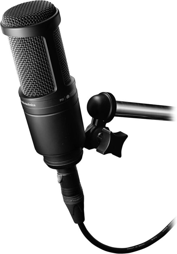 Audio-Technica AT2020 Cardioid Condenser Studio XLR Microphone, Ideal for Project/Home Studio Applications