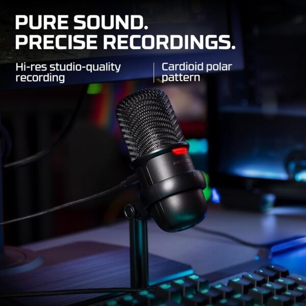 HyperX SoloCast – USB Condenser Gaming Microphone, for PC, PS4, PS5 and Mac, Tap-to-Mute Sensor, Cardioid Polar Pattern, great for Streaming, Podcasts, Twitch, YouTube, Discord,Black