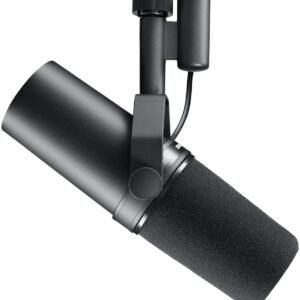 Shure SM7B Microphone - Vocal Dynamic Studio Mic for Broadcast, Podcast, Recording, Gaming & Streaming, XLR, Rugged Construction, Detachable Windscreen, Smooth Sound, Warm Vocals, Wide-Range Frequency