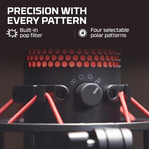 71dt4s-dohL._AC_SL1500_ HyperX QuadCast - USB Condenser Gaming Microphone, for PC, PS4, PS5 and Mac, Anti-Vibration Shock Mount, Four Polar Patterns, Pop Filter, Gain Control, Podcasts, Twitch, YouTube, Discord, Red LED