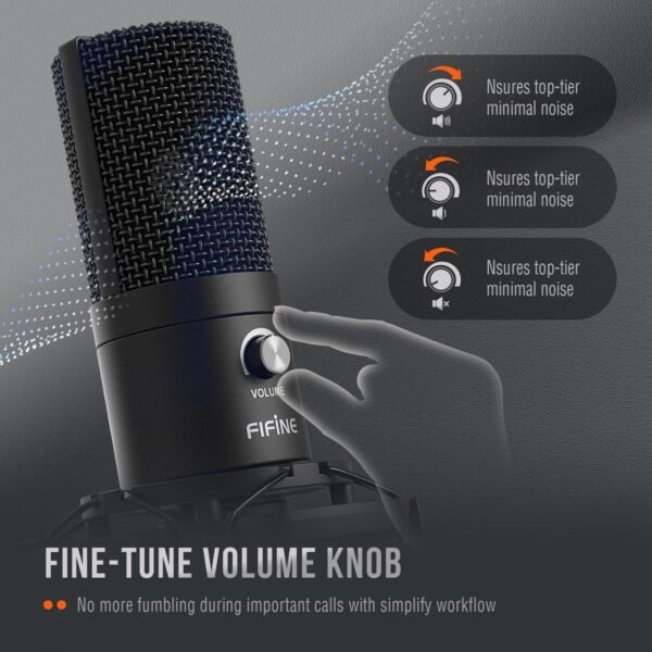 FIFINE Studio Condenser USB Microphone Computer PC Microphone Kit with Adjustable Boom Arm Stand Shock Mount for Instruments Voice Overs Recording Podcasting YouTube Vocal Gaming Streaming-T669